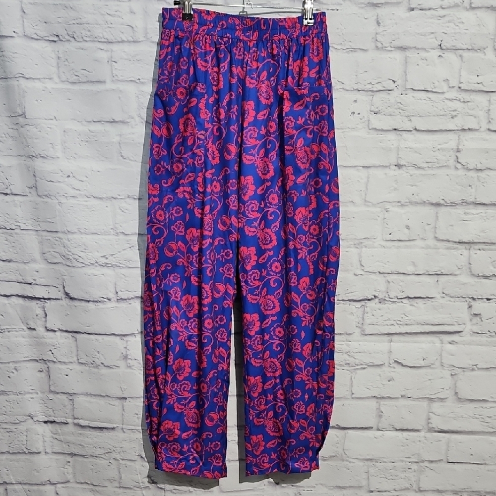 Cupshe Vibrant Blue and Red Sangria Sands Floral Cover Up Pants - Picture 5 of 10
